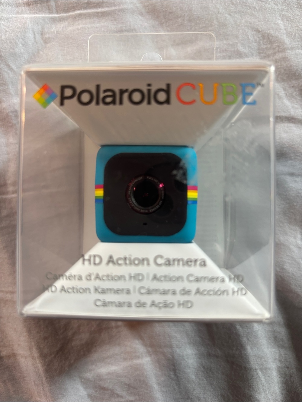 Polaroid CUBE Action Camera - Blue with Rainbow Stripes